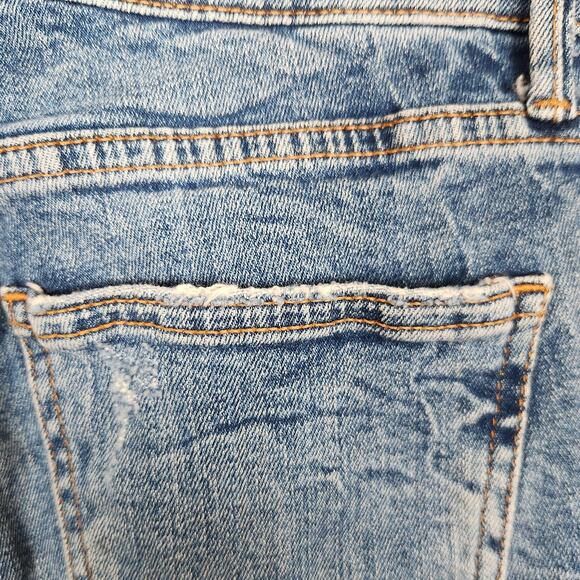 Zara Woman Jeans Womens 2 Blue Skinny Floral Embroidered Distressed Raw Hem - Picture 13 of 15